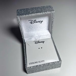 🗽Disney Sterling Silver Empty Storage Jewelry Box Glitter Silver Box 2”x2”x1.5”